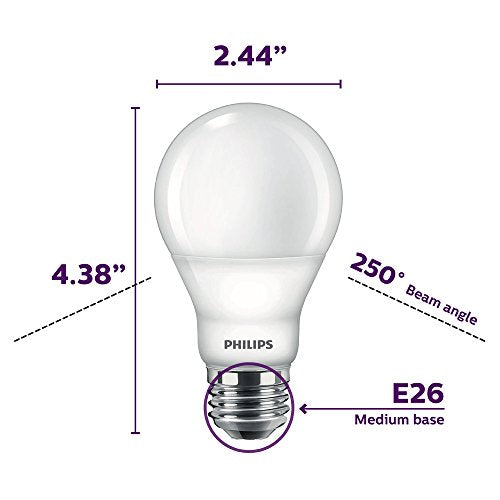 LED 4 Pack A19 Soft White Dimmable Warm Glow LED (4 Count)