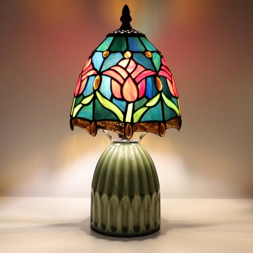Tiffany Stained Glass Mushroom Table Lamp 12.5 Inch