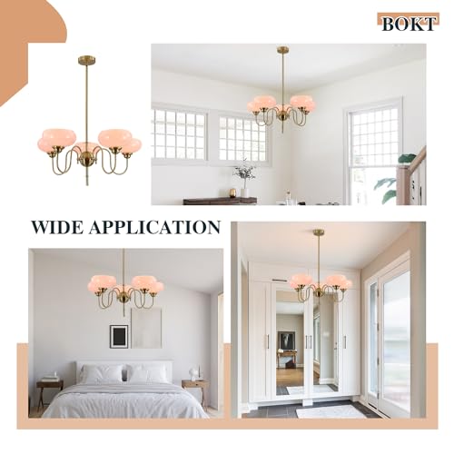 Pink Sputnik Chandelier Gold 5