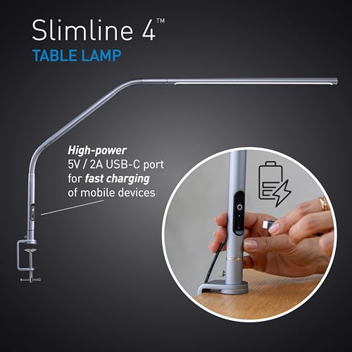 Slimline 4™ LED Table Lamp in Ice Grey