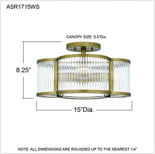 Aster 4 Light Weathered Brass Semi