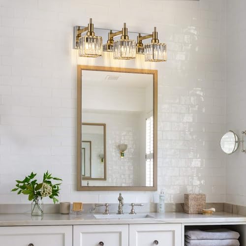 Crystal Bathroom Vanity Light Gold Chrome 3
