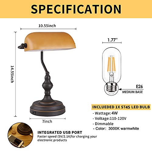 Banker Desk Lamp Touch Control