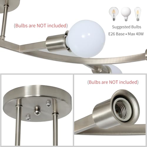 Modern Brushed Nickel Light Fixture Ceiling 5