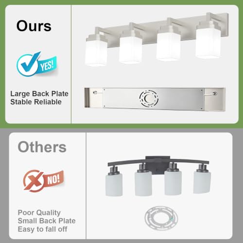 Brushed Nickel Bathroom Light Fixtures (Nickel / 4-Light)