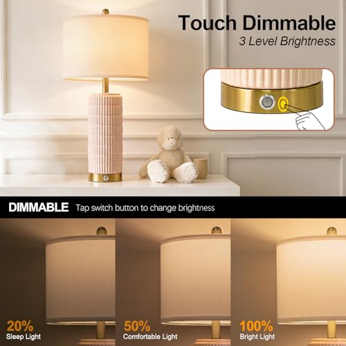 25'' Table Lamps Set of 2 for Bedroom with 3 (2 Count)