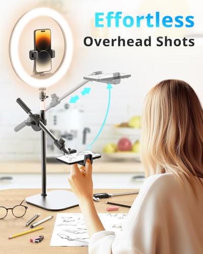 12" Desk Ring Light with Stand and Phone Holder