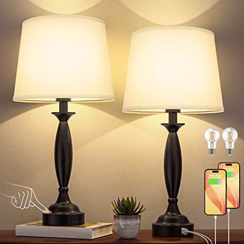 Bedroom Lamps for Nightstand (2 Count)