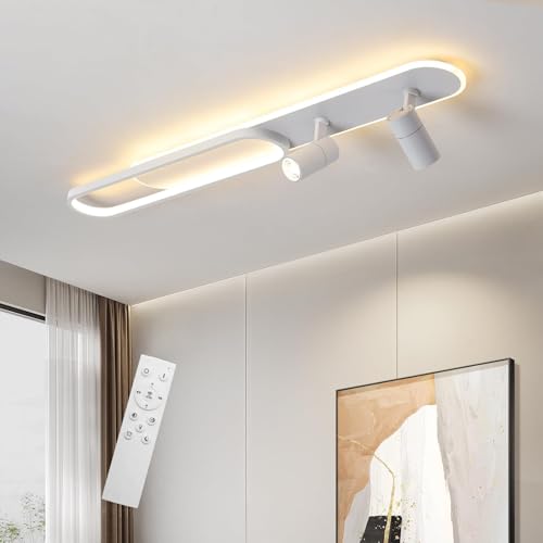 Modern LED Ceiling Light 39" Linear Ceiling Light with 2 Spotlight
