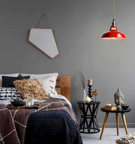 Industrial Modern Pendant Light Kitchen Island Red Metal Barn Fixture