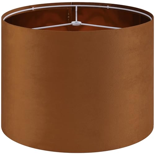 Burnt Orange Velvet Drum Lamp Shade