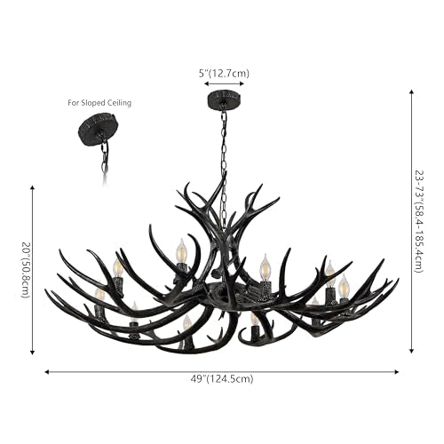 Eldora 10 Light Resin Antler Chandelier 49"