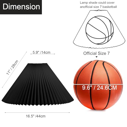 Pleated Black Lamp Shade for Arc