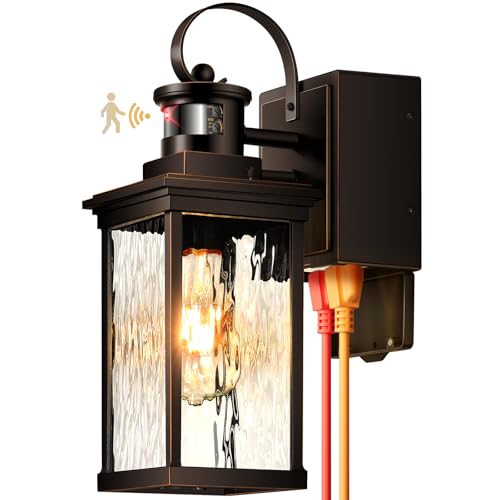 Exterior Lighting Fixtures Wall Mount for Garage with GFCI Outlet