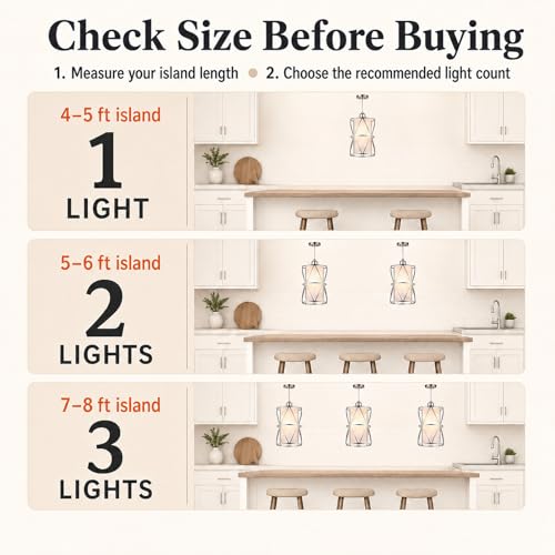 Pendant Lights Kitchen Island with Frosted Glass