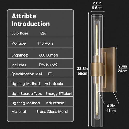Brass Wall Sconces (2 Count)