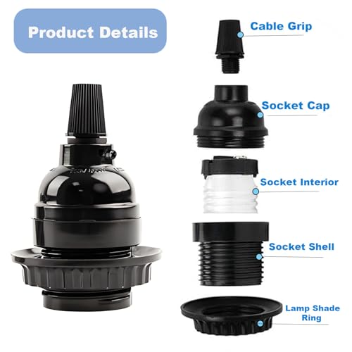 Keyless Medium Base Vintage Socket (3 Count)