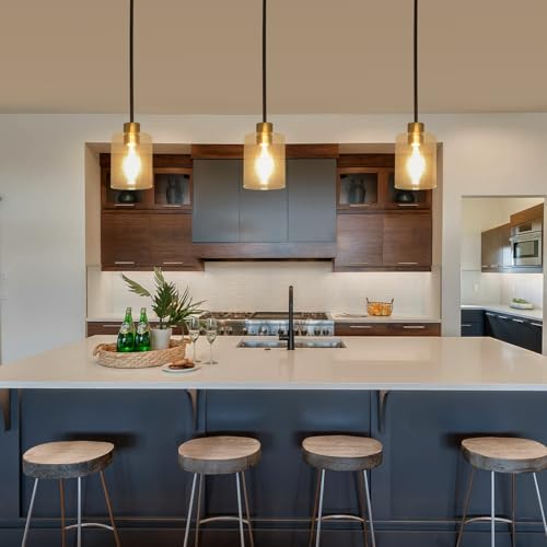 Black Brass Pendant Lights Kitchen Island (3 Count)