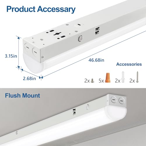 4FT LED Linear Light Fixture 4Pack (4 Count)