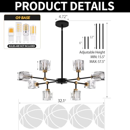 Sputnik Crystal Chandelier with 8