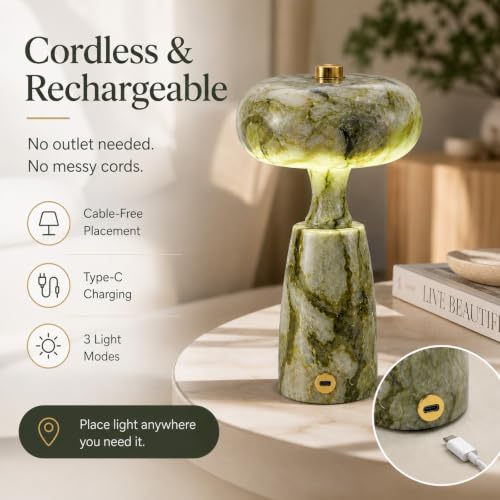 Green Marble Rechargeable Lamp