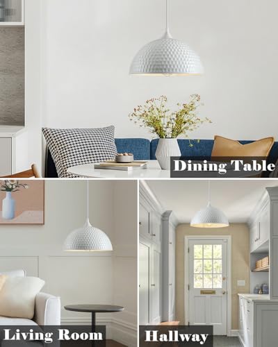 Hammered White Dome Pendant Light 2 Pack (2 Count)
