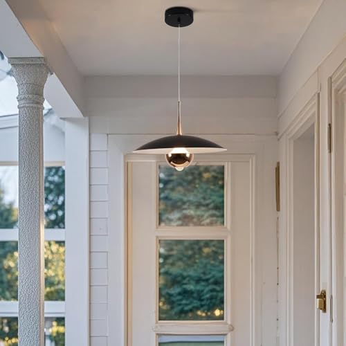Lighting Modern Black Metal Pendant Lamp Brass Gold Kitchen Island Pendant Light Industrial Matt Black Barn Pedant Lighting Adjustable Retro Vintage Farmhouse Hanging Dining Lights Fixture