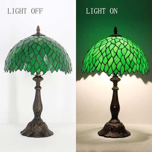 Tiffany Table Lamp Stained Glass Bedside Reading Light W12H19 inch