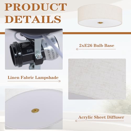 12.6 Inch Flush Mount Ceiling Light 2