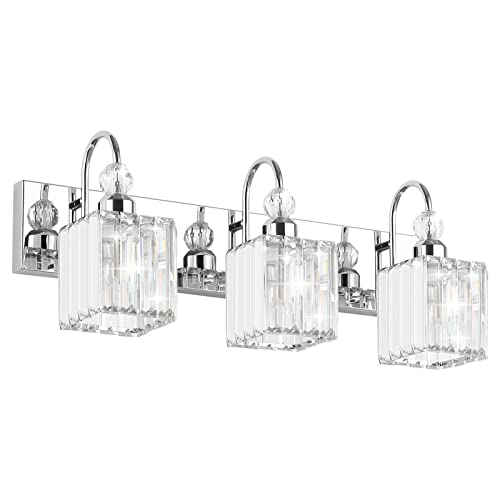Chrome Crystal Bathroom Vanity Light