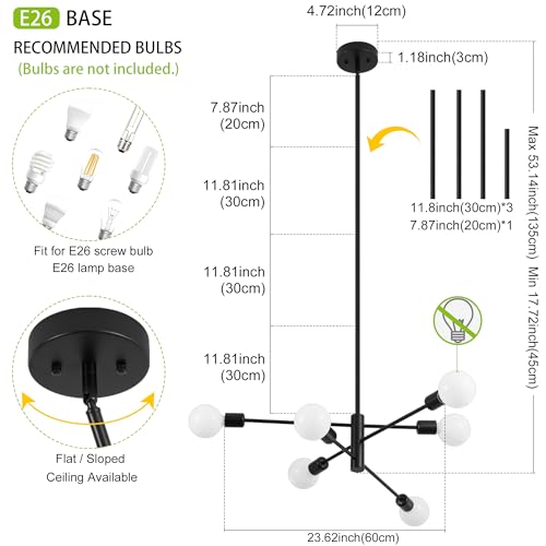 Chandeliers for Dining Room Black 6