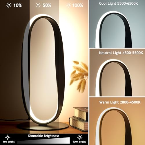 Black Circle LED Table Lamp