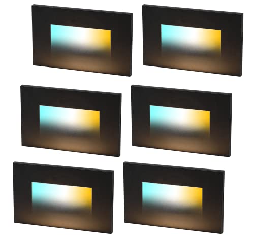 Dimmable Upgraded 3 Color 120V LED Indoor Outdoor Step Light (6 Count)