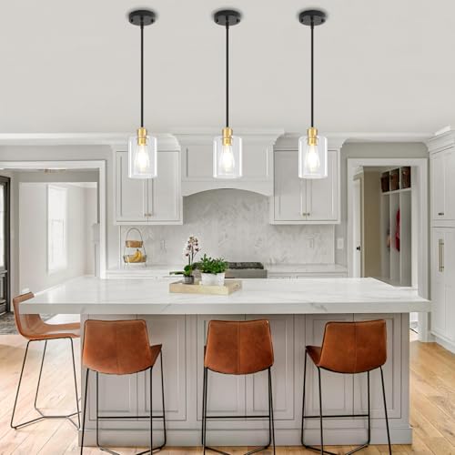 3 Pack Glass Pendant Lights Kitchen Island Modern Hanging Light