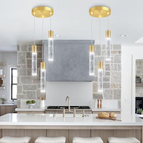 3 Lights Pendant Lights Modern LED Kitchen Island Light Bubble Pendant Light Pendant Lighting for Kitchen Island Dining Room Ceiling Hanging Lights Bedroom Mini Pendent Spot Lights