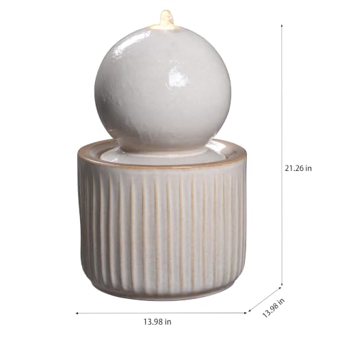 Ivory Ceramic Sphere Fountain