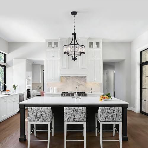 15.75 " Modern Black Crystal Chandelier