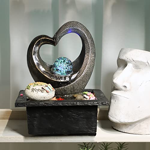 Tabletop LED Light Meditation Indoor Waterfall Fountain