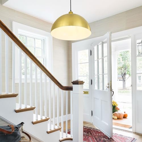 Large Brushed Gold Pendant Light