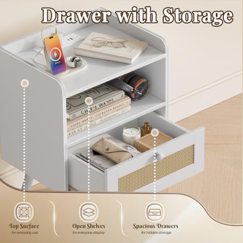 Nightstands with Charging Station (2 Count)