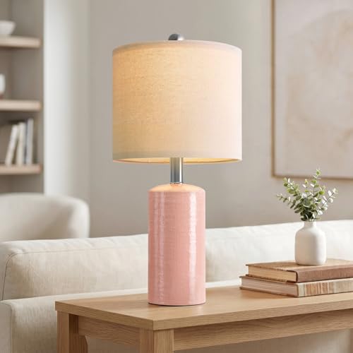 Small Table Lamps Set of 2 for Living Room 20.25" Pink Lamps Bedside Lamps (2 Count)