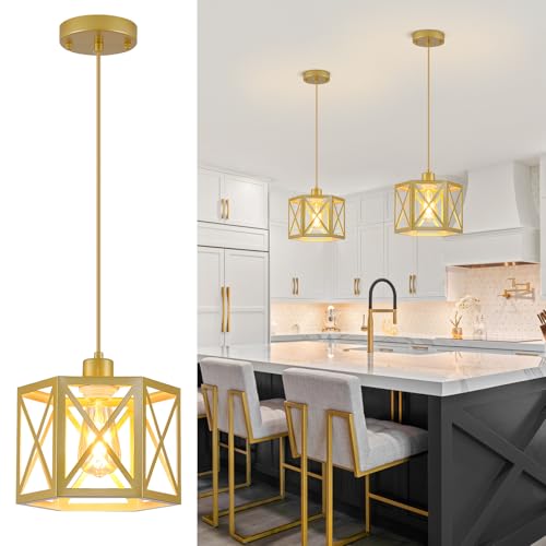 2 Pack Gold Pendant Lights (2 Count)