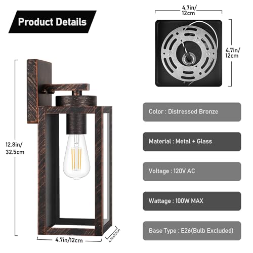 Outdoor Wall Light Fixtures (2 Count)