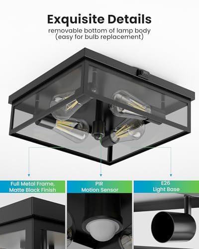 Caftersmark Outdoor Ceiling Light with Motion Sensor 14‘’
