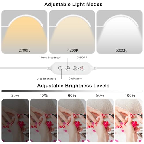 Professional Half Moon LED Desk Light for Nail Techs & Artists