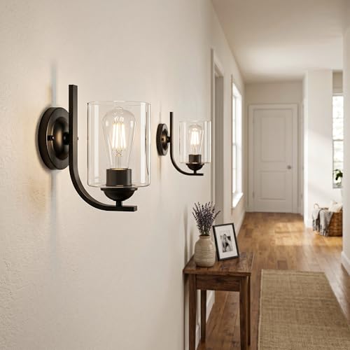 Black Wall Sconces Lights for Bathroom (2 Count)