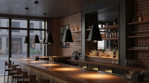 21603-11,Replacement Cone Metal Shade for Pendant Light,Matte Black,6"W x 6-1/2"H,Center Hole 1-5/8"