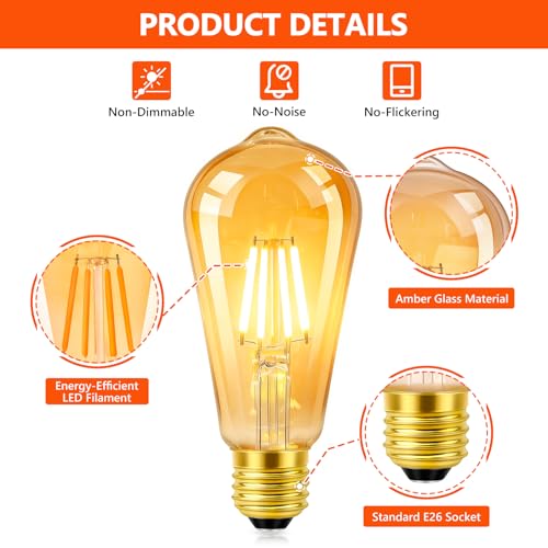 Vintage LED Edison Bulbs 60W Equivalent (2 Count)