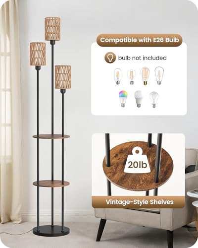 Floor Lamp with Shelves