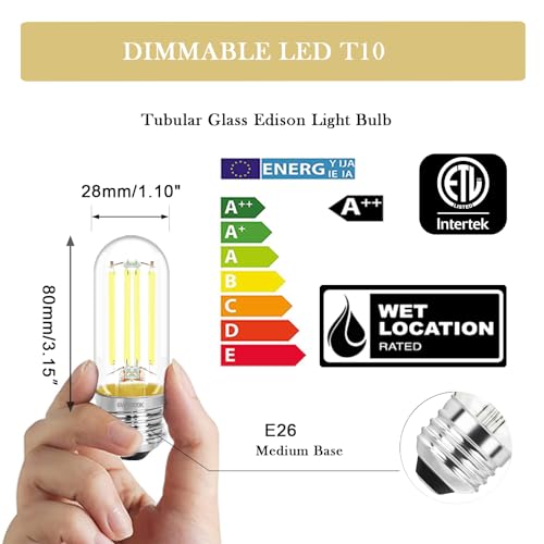 3.2 Inch 5000K Daylight White E26 LED Bulb 60 Watt Equal (4 Count)